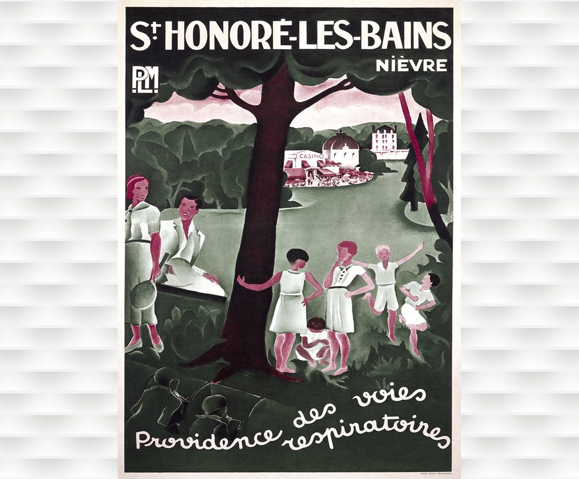 St Honore les Bains French Spa Resort Art Deco Travel Poster