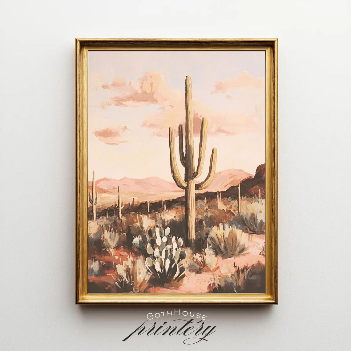Desert Landscape Art Print, Southwest Boho Style