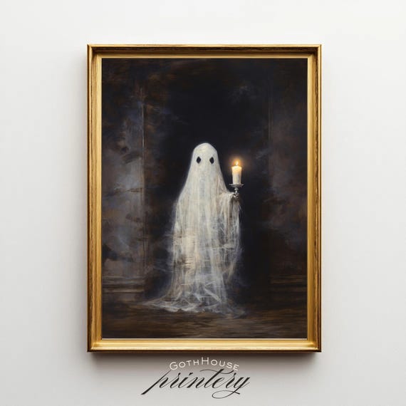 Holding Candle Gothic Art Print, Dark Academia