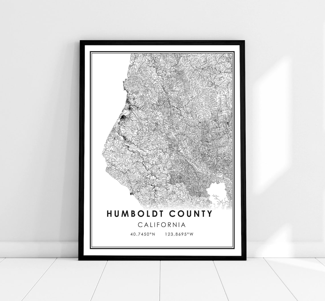 Humboldt County Map Poster, Travel Map Print