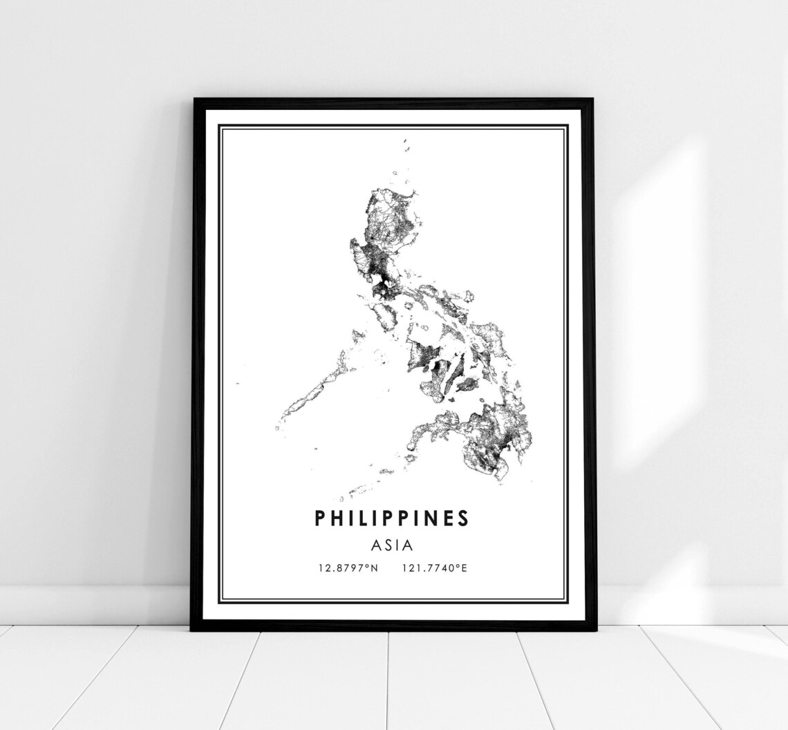 Philippines Map Poster Print, Travel and Places