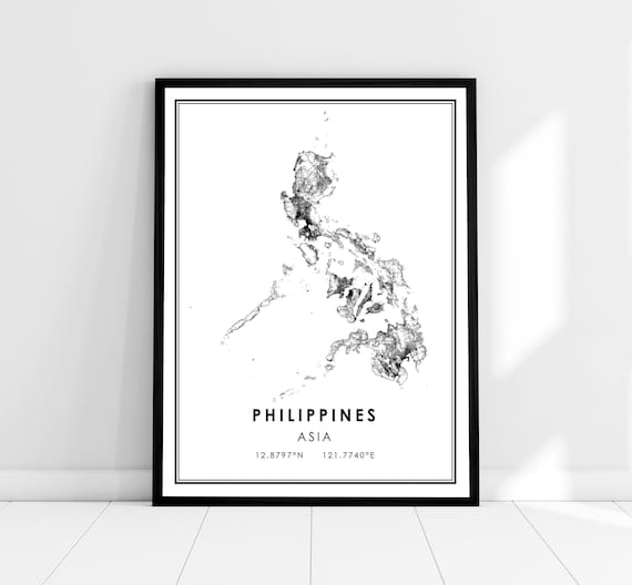 Philippines Map Poster Print, Travel and Places