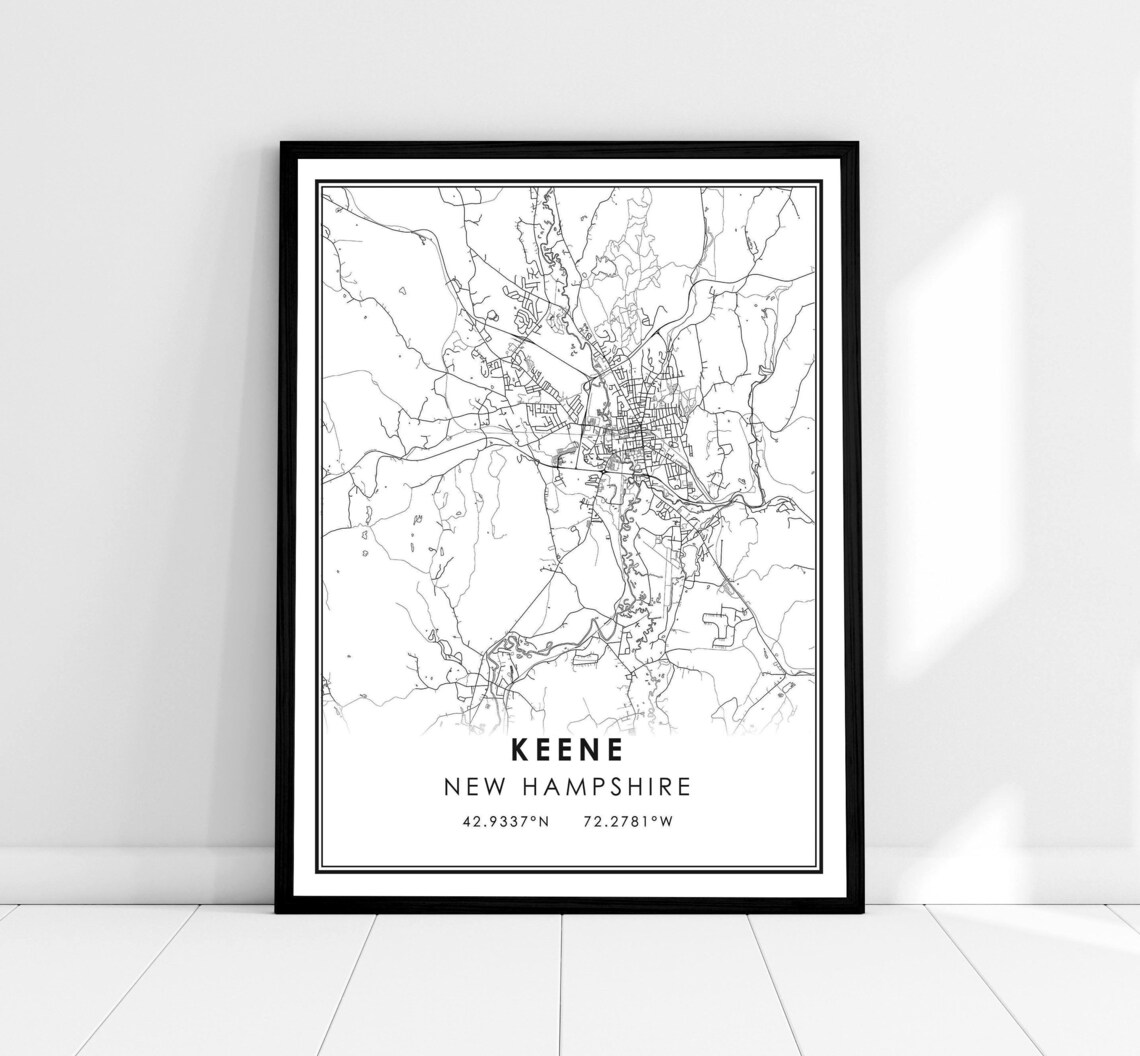 Keene Map Print Poster, New Hampshire City