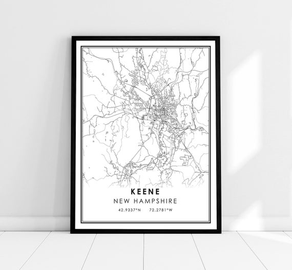 Keene Map Print Poster, New Hampshire City