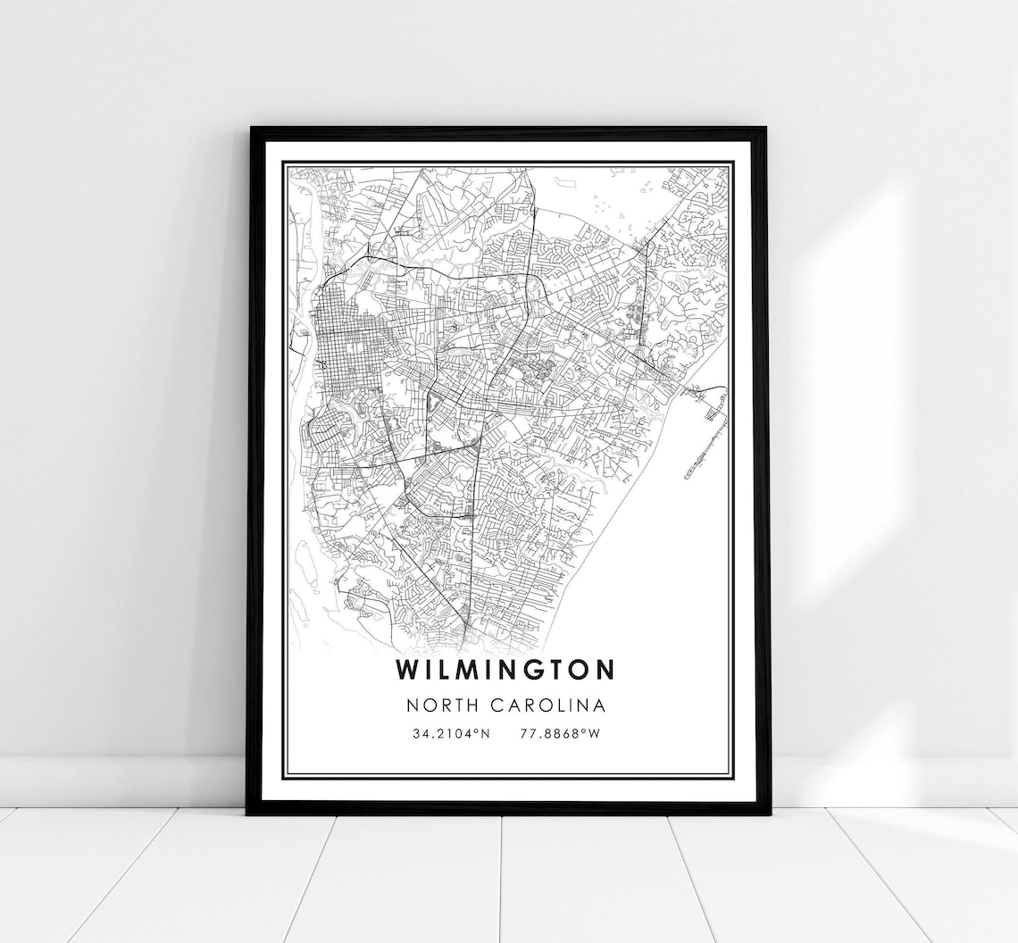 Wilmington Map Print Poster, North Carolina City