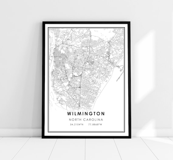 Wilmington Map Print Poster, North Carolina City