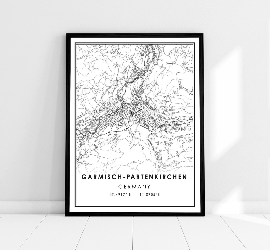 Garmisch Partenkirchen Map Poster, Germany City