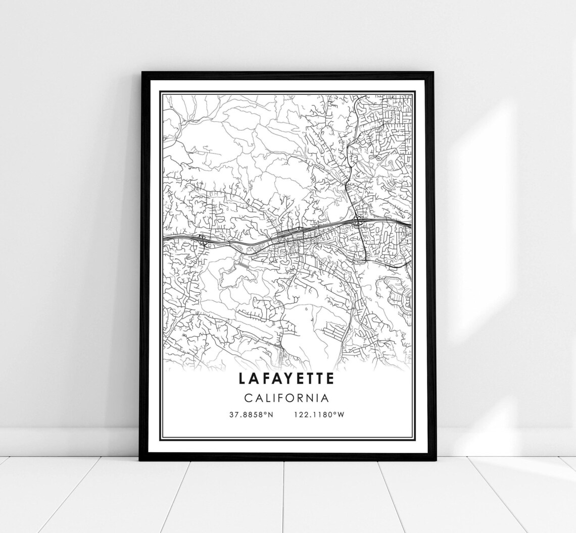 Lafayette Map Poster, City Travel Poster