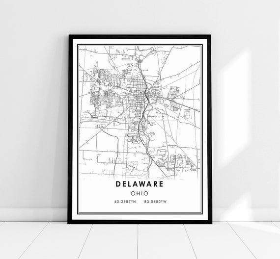 Delaware Map Art Print, Travel Poster