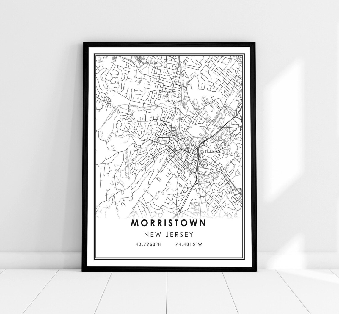 Morristown Map Print, New Jersey City Poster