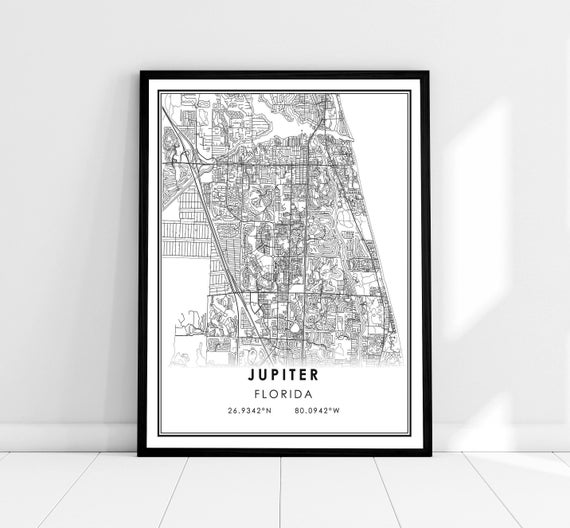 Jupiter Map Print Poster, Florida City