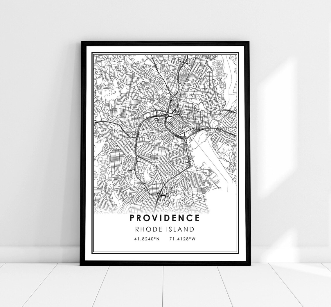 Providence Map Art Print, Rhode Island City