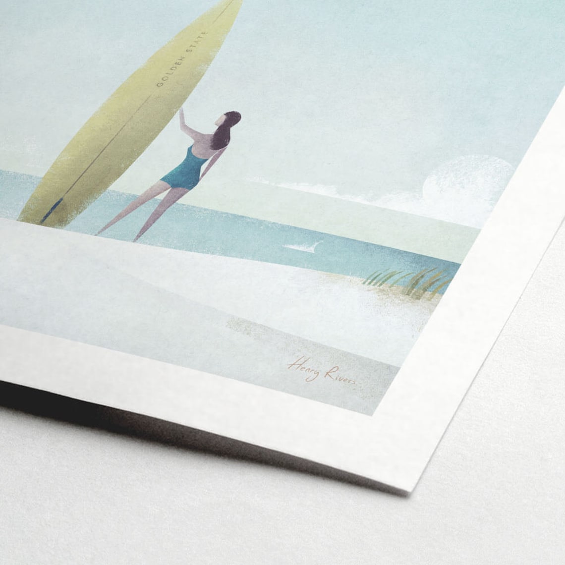 Surf Girl By Henry Rivers, Beach Wall Art Print - Image 2
