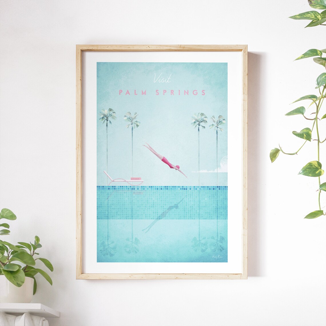 Palm Springs Vintage Retro Travel Poster Print