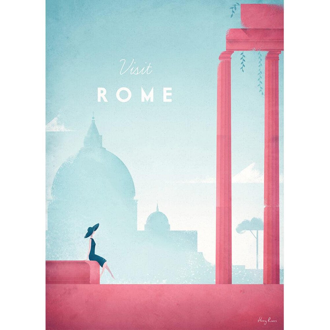 Rome Travel Poster, Minimalist Vintage Retro Style - Image 2