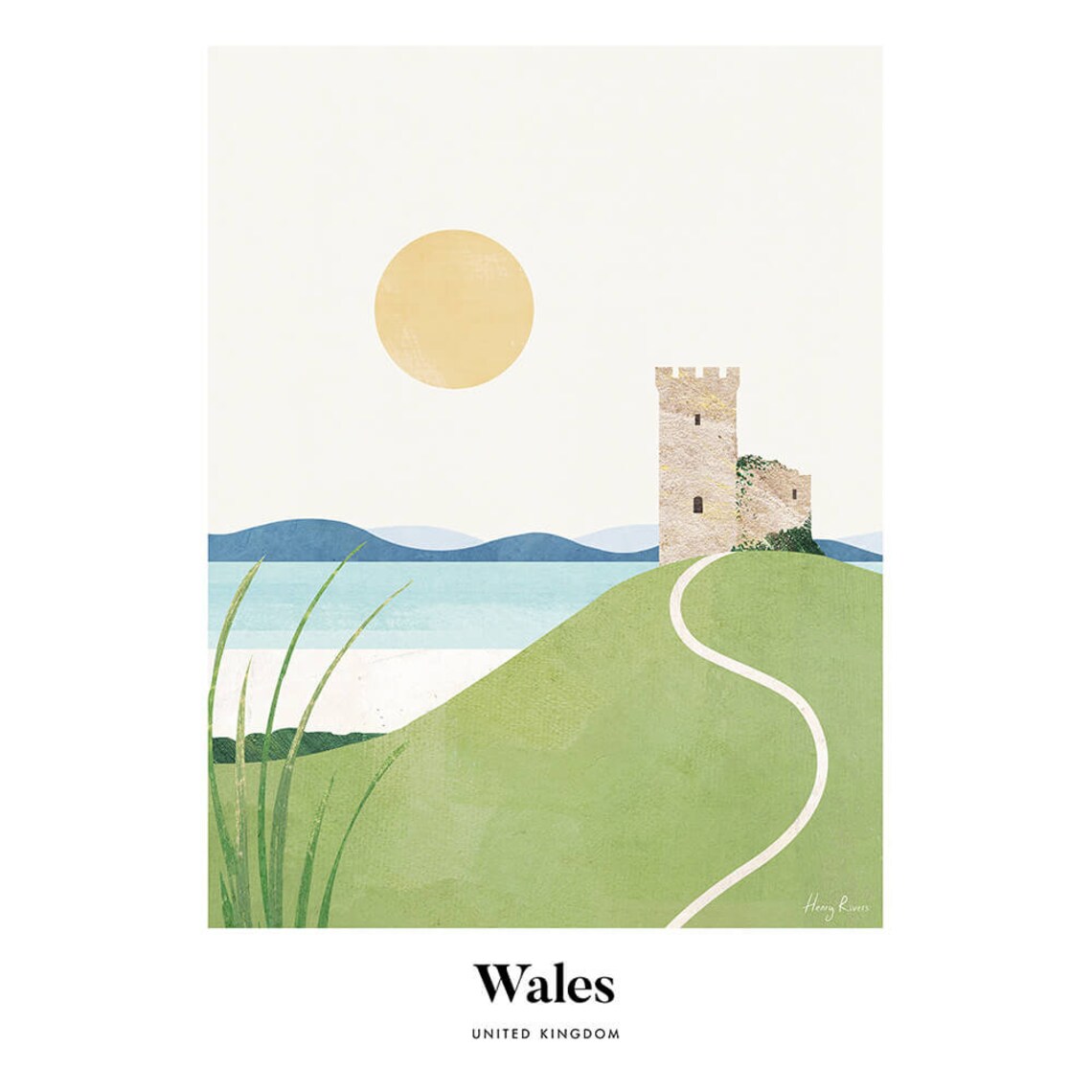 Wales by Henry Rivers Art Print, Travel Poster - Image 3