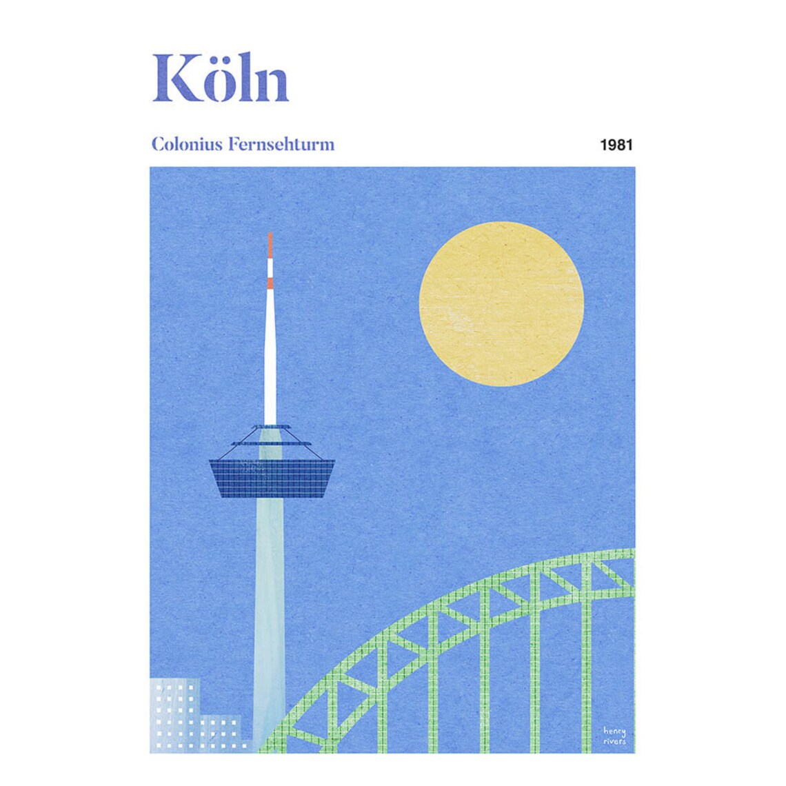 Cologne Print by Henry Rivers, Travel Poster - Image 3