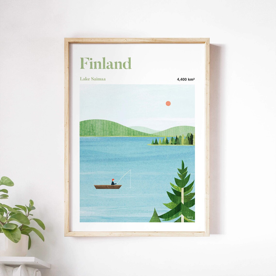Lake Saimaa Finland Travel Poster, Henry Rivers