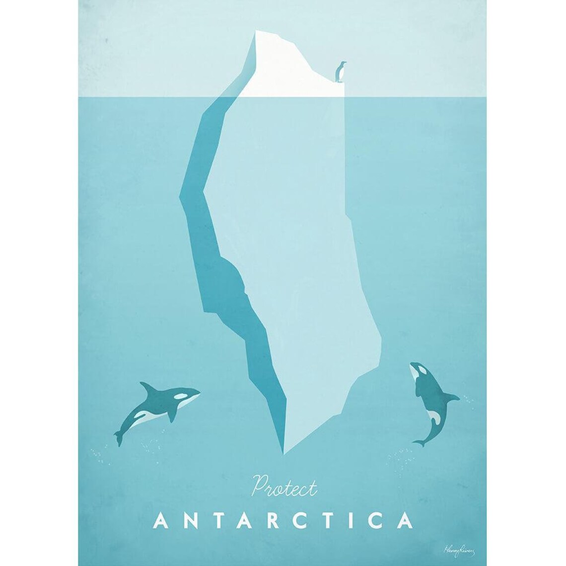Antarctica Travel Poster, Minimalist Vintage Retro Style - Image 2