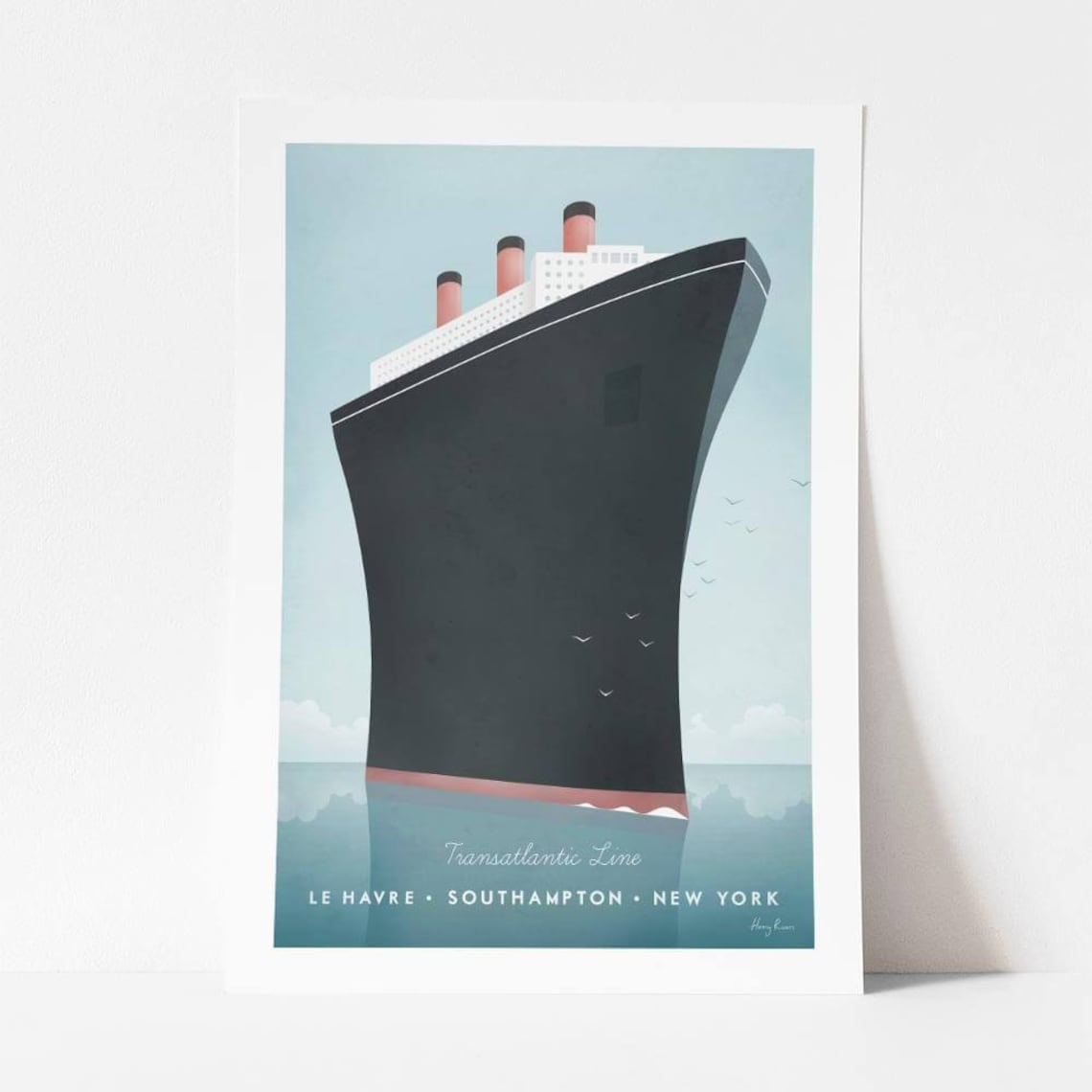 Transatlantic Line Travel Poster, Vintage Retro Style - Image 4