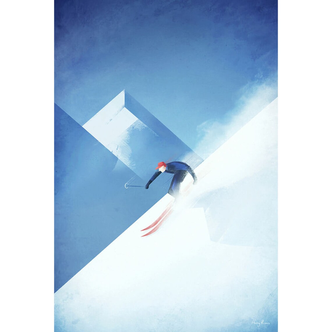 Henry Rivers Ski Print, Skiing Wall Art Poster - Image 3