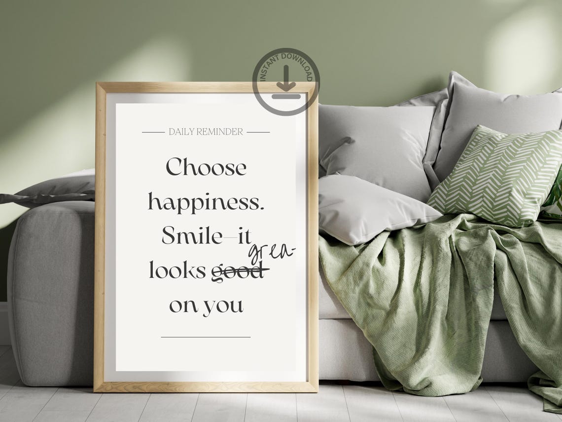 Choose Happiness Daily Reminder Three Color Background Poster - Image 2