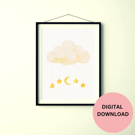 Gift For Baby Nursery Pink Cloud Print Pastel Wall Art For Calm Kids Room Bedroom Decor Neutral Gender Nursery Gift For Parents