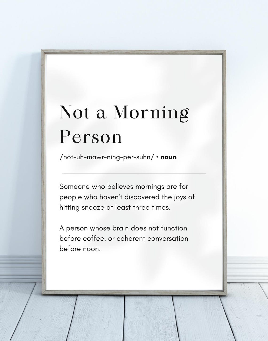 Not a Morning Person Definition Dictionary Style Funny Quote Poster - Image 2