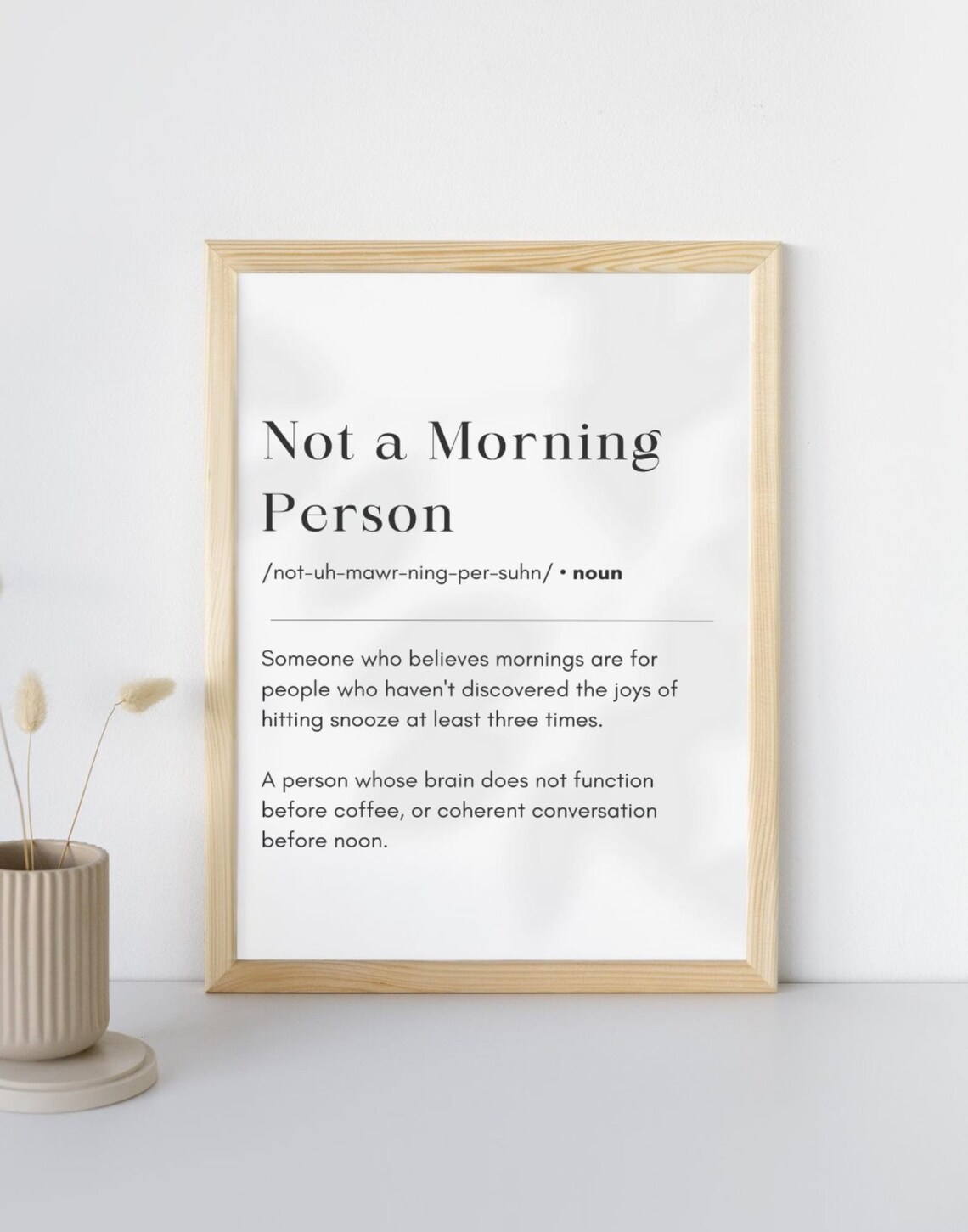 Not a Morning Person Definition Dictionary Style Funny Quote Poster - Image 3
