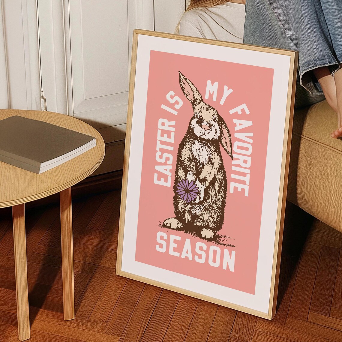 Cute Easter Bunny Poster, Easter Season Kitchen Decor - Image 4