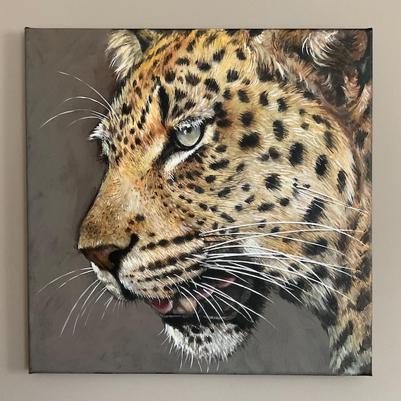Leopard Portrait Acrylic Painting
