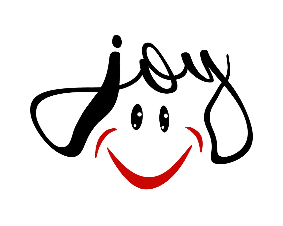 Joy Calligraphy Smiley Face Inspirational Word Art Quote Poster - Image 5
