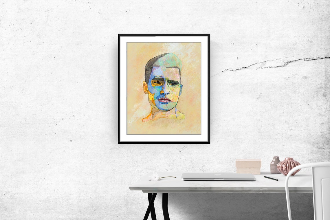 Abstract Portrait, Man's Face Art Print - Image 2