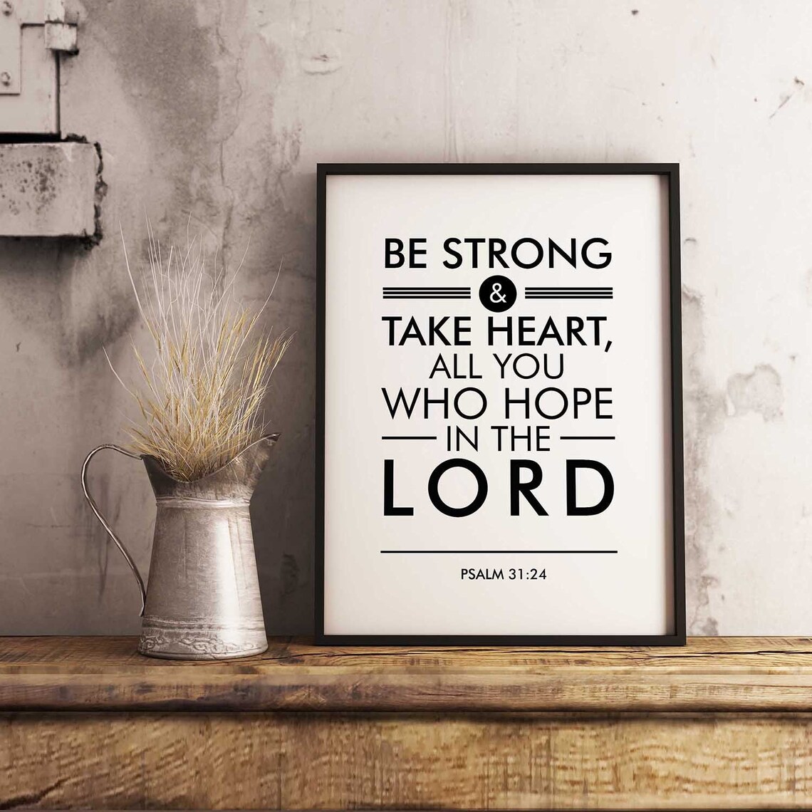 Psalm 3124 Bible Verse, Modern Minimal Print - Image 2