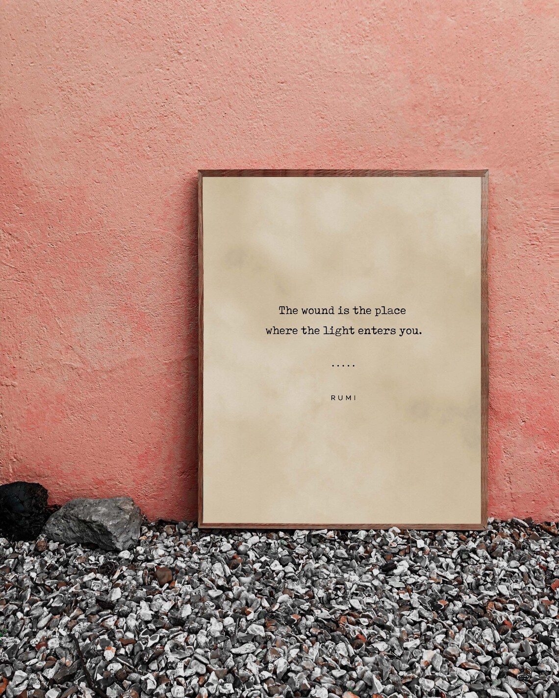 Rumi The Wound Is the Place Where the Light Enters Typewriter Poster - Image 2
