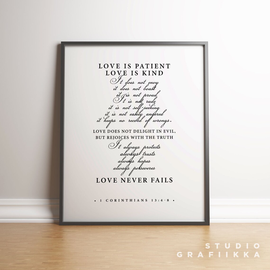 1 Corinthians 134 8 Bible Verse, Minimalist Print - Image 2