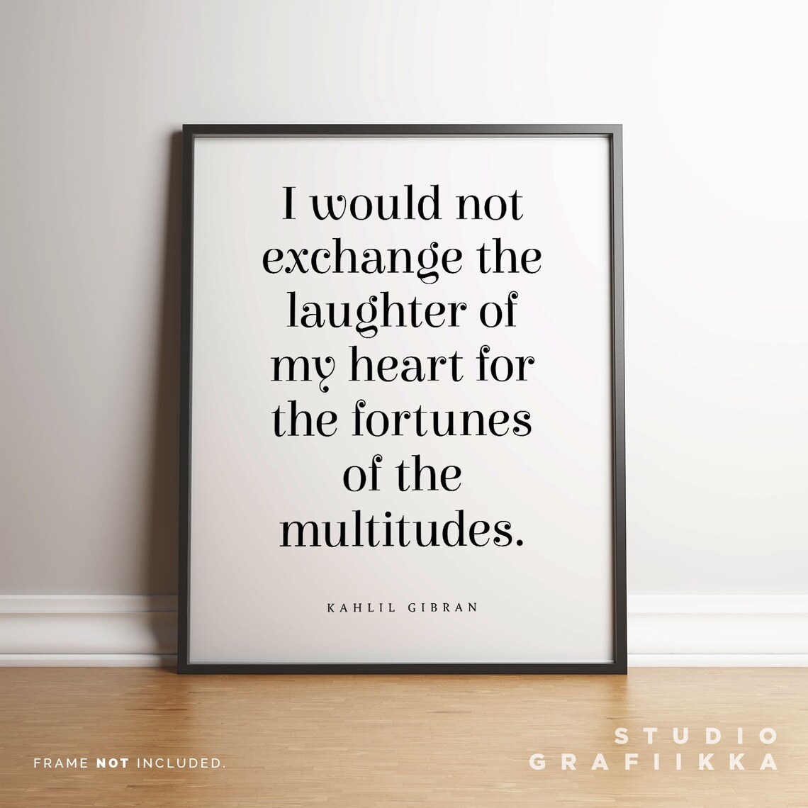 Kahlil Gibran Laughter of My Heart Classic Serif Quote Poster - Image 3