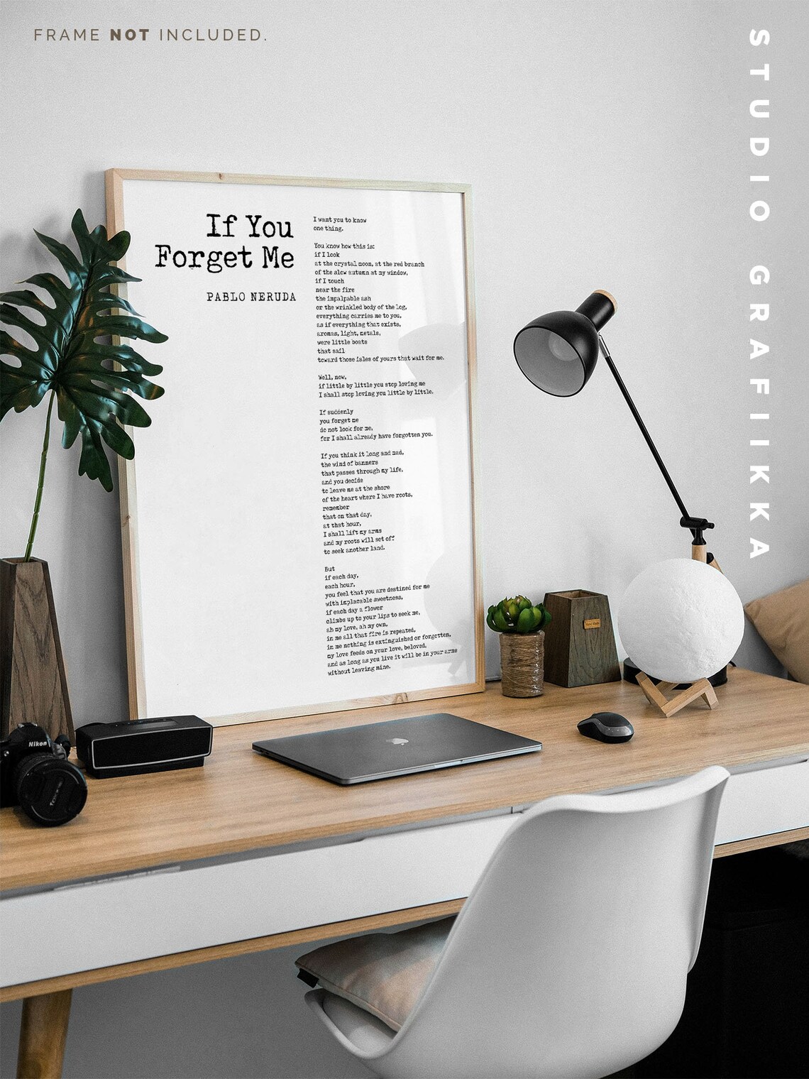 Pablo Neruda If You Forget Me Love Poem Romantic Typography Poster - Image 2