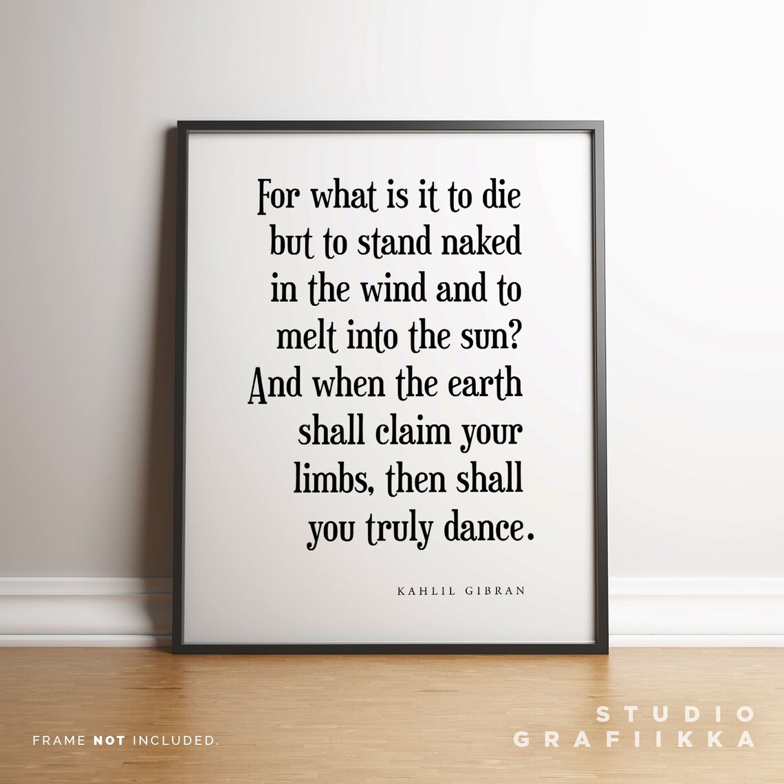 Kahlil Gibran What Is It to Die Classic Serif Poetry Quote Poster - Image 3