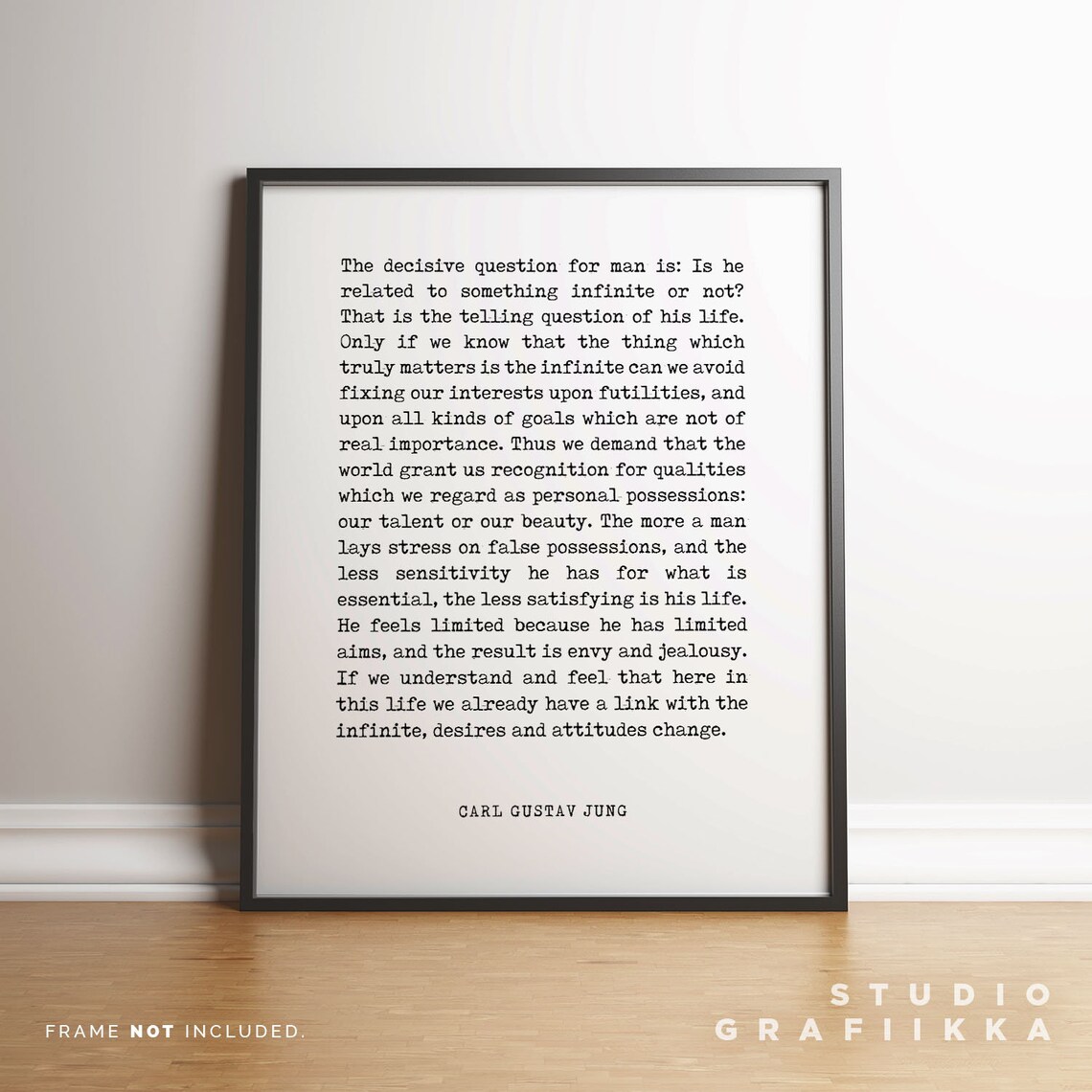 Carl Gustav Jung The Decisive Question For Man Related To Infinite Quote Poster - Image 3