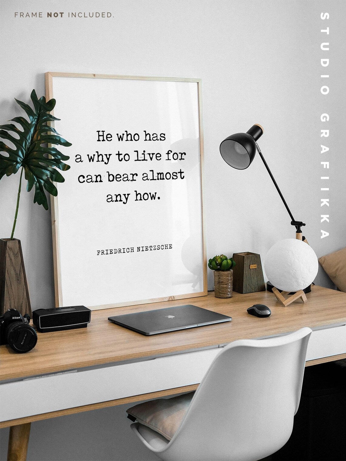Nietzsche He Who Has a Why to Live For Minimalist Quote Art Print - Image 3