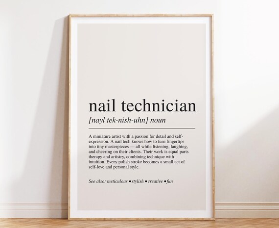 Nail Technician Dictionary Definition Salon Gift Appreciation Poster