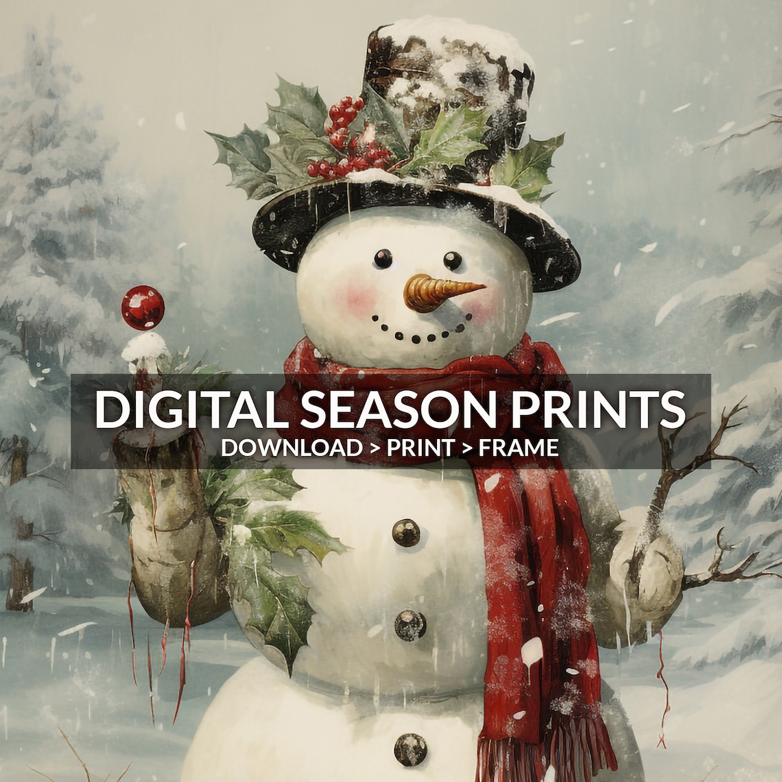 Vintage Snowman Holiday Wall Art, Winter Decor - Image 6