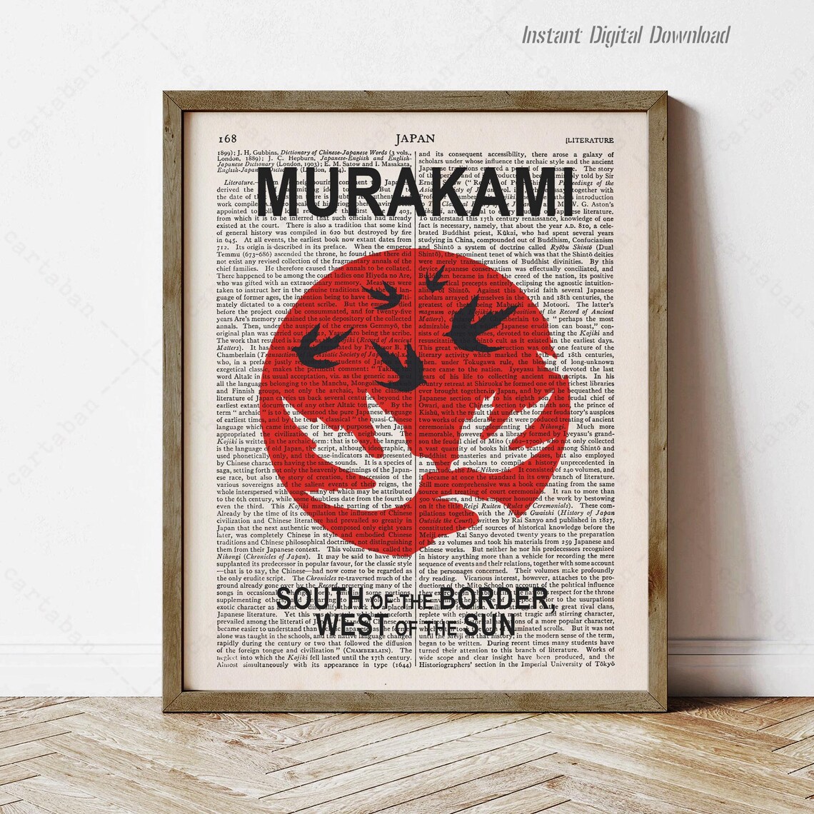 Haruki Murakami South Of The Border West Of The Sun Book Cover Wall Poster