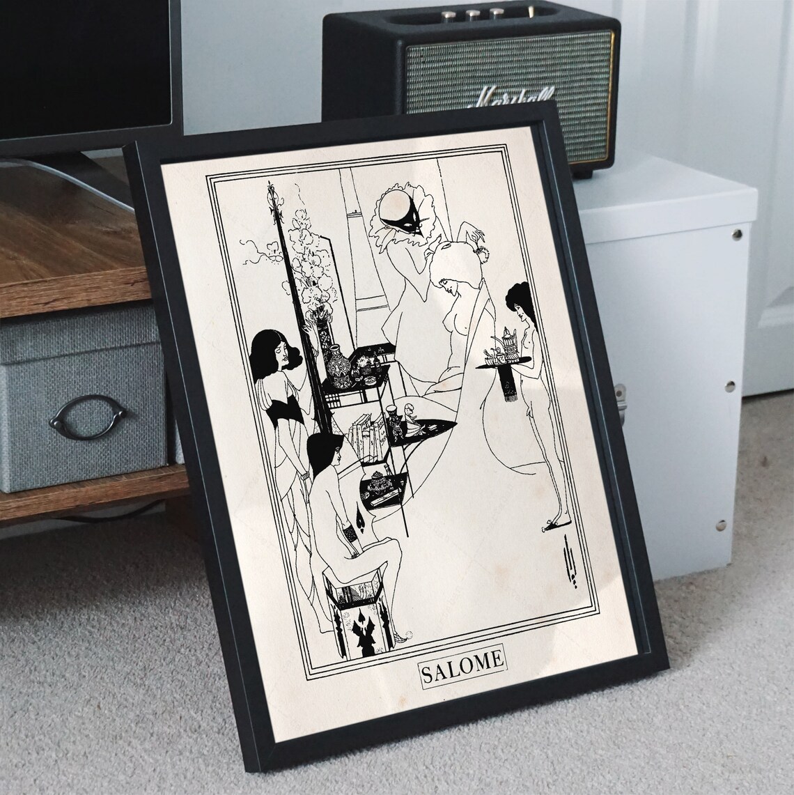 Aubrey Beardsley Salome Art Nouveau Black and White Illustration Art Print - Image 2