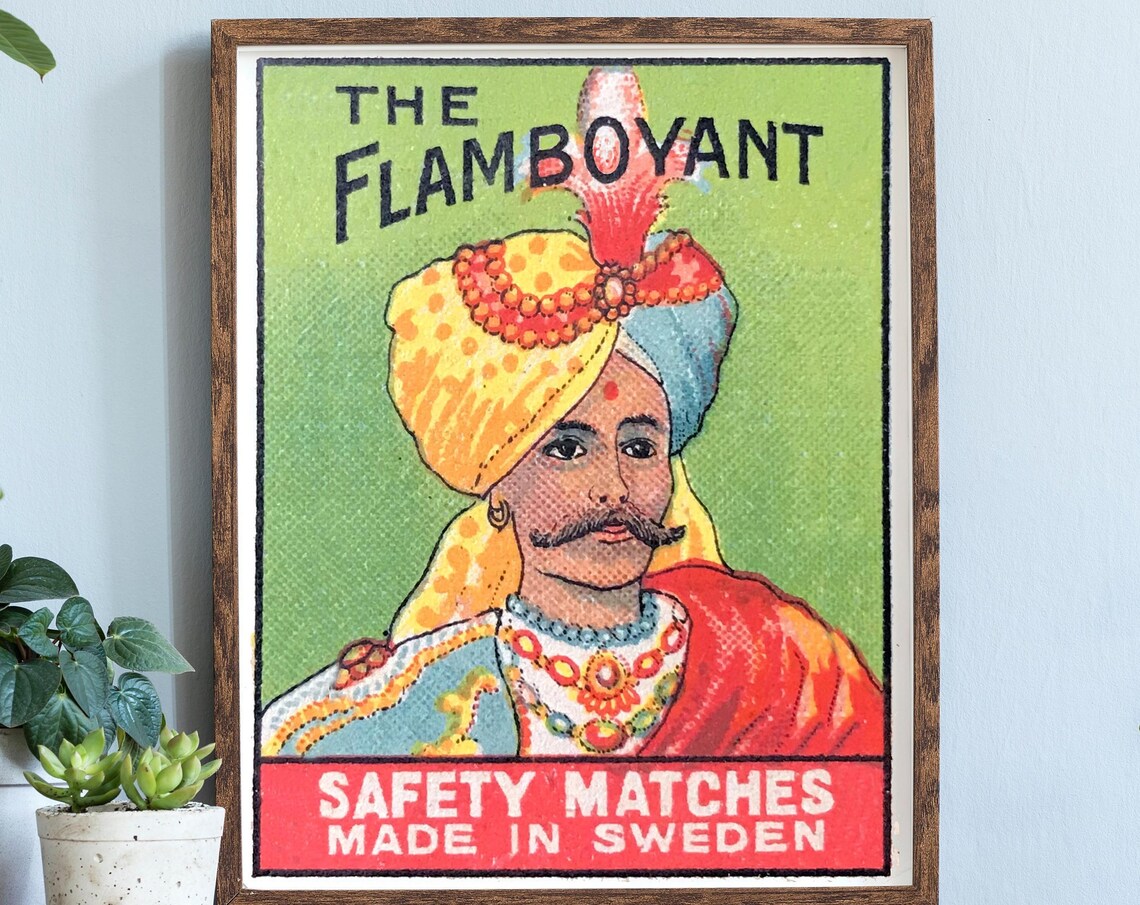 Vintage Flamboyant Brand Matchbox Art Print