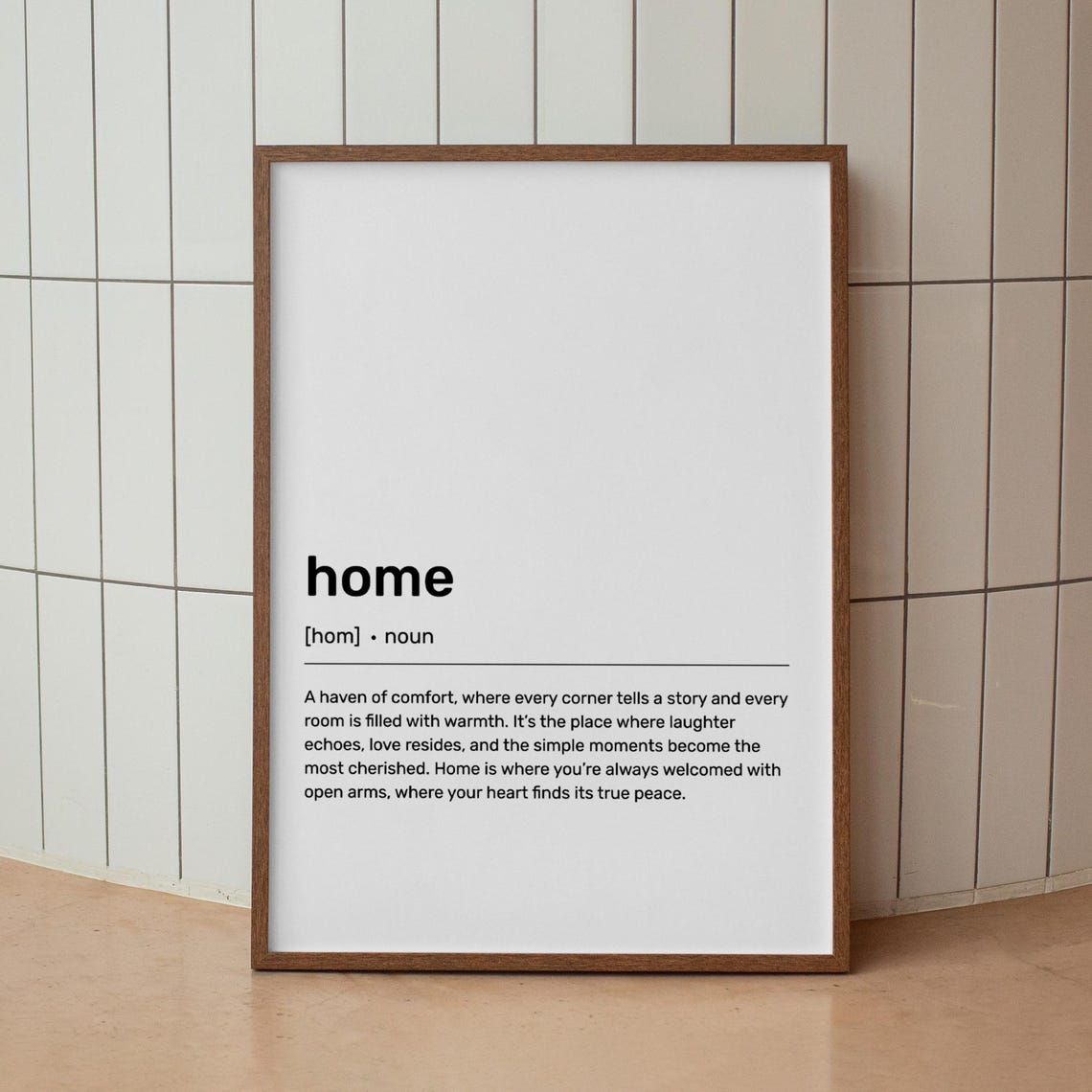 Home Haven of Comfort Love Dictionary Meaning Heartwarming Poster