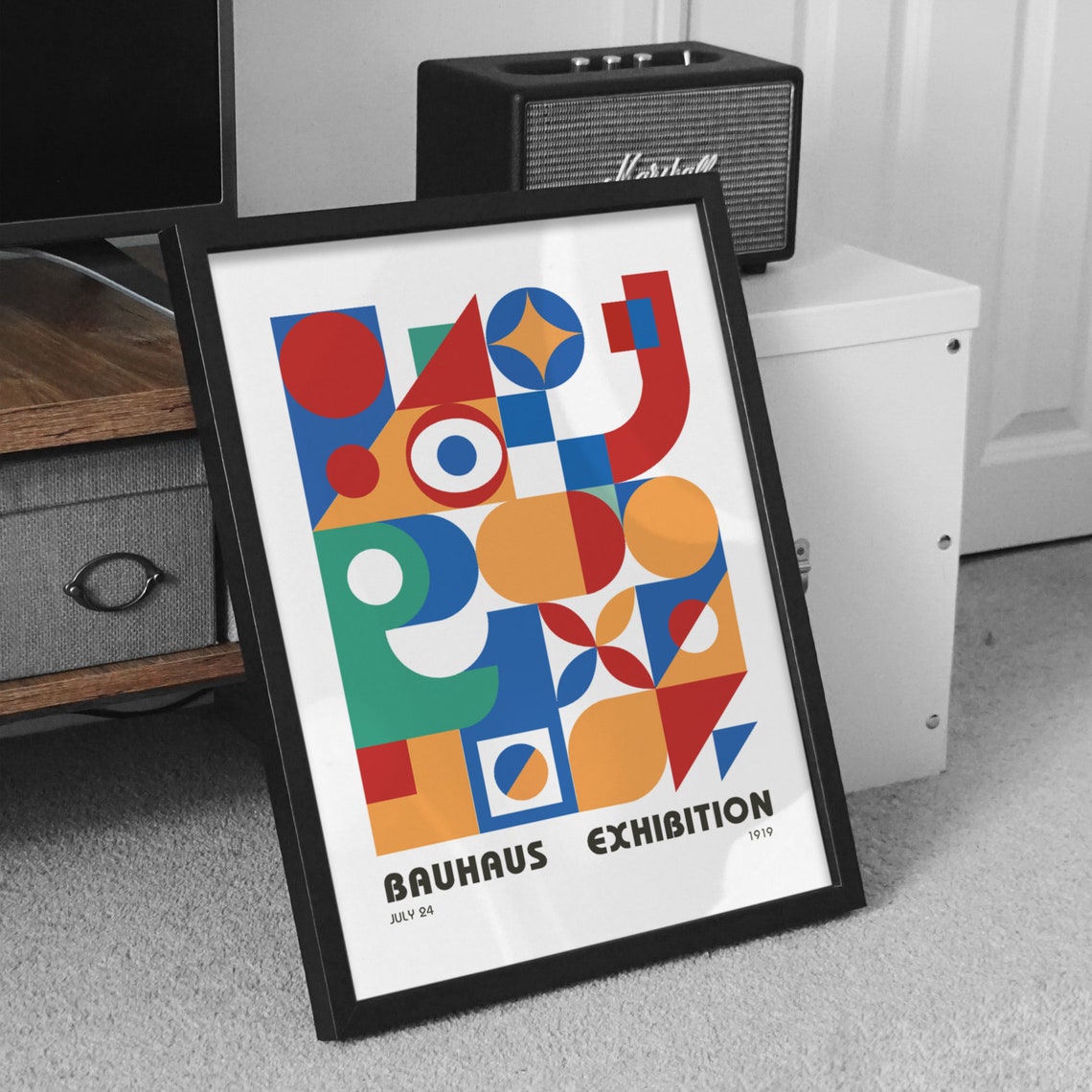 Bauhaus 1919 Exhibition Colorful Geometric Abstract Art Poster - Image 2