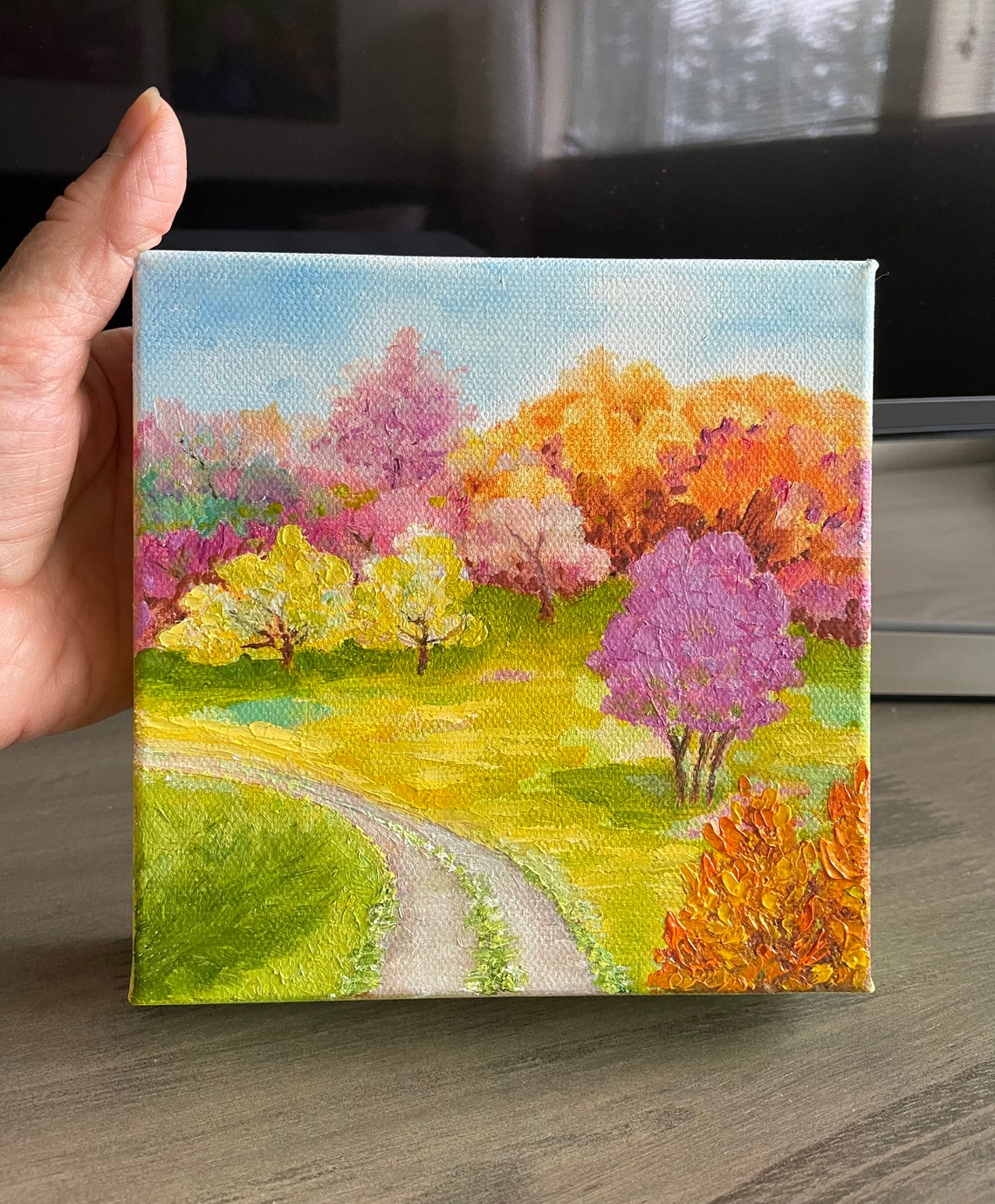 Autumn Forest Path Colorful Trees Fall Landscape Oil Painting Wall Art - Image 4