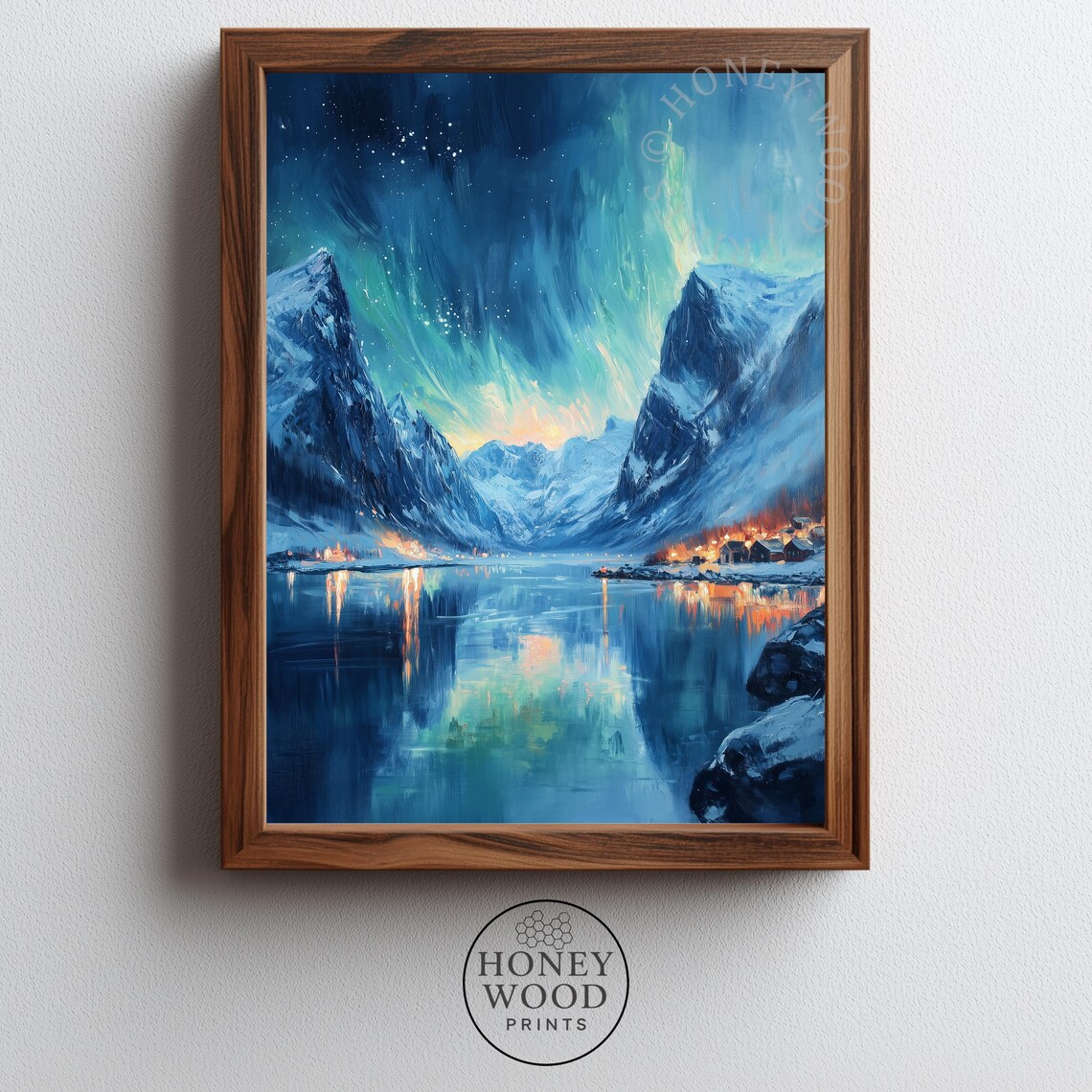 Norwegian Fjord Winter Landscape, Nordic Decor Art Print